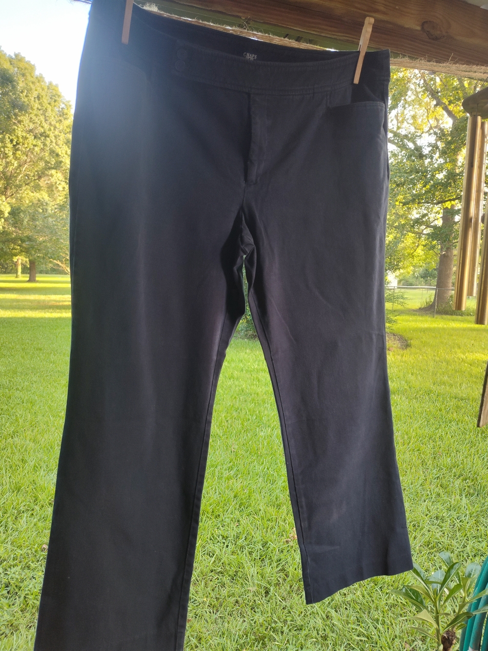Chaps Darkest Blue StretchPants With Double Button And Zipper